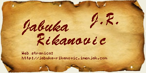Jabuka Rikanović vizit kartica
